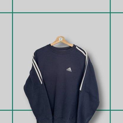 Vintage Adidas Navy Striped Sleeve Crewneck