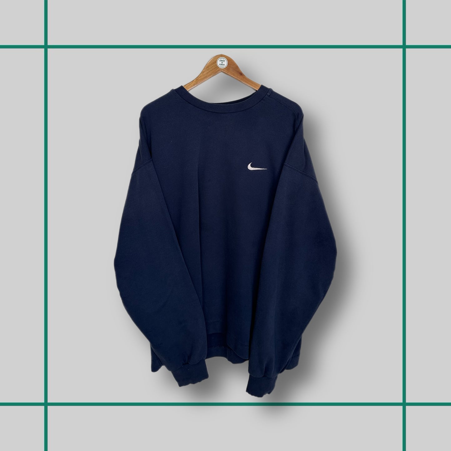 Vintage Nike 90's Navy Swoosh Crewneck