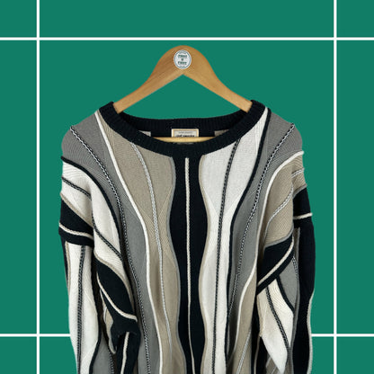 Vintage Wavy Pattern Knit Sweater