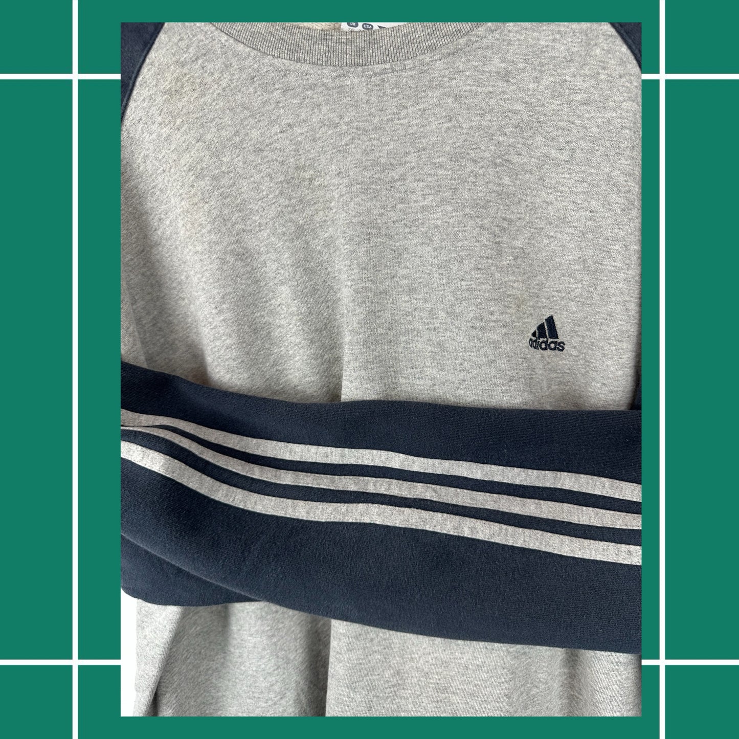 Vintage Adidas Striped Sleeve Crewneck