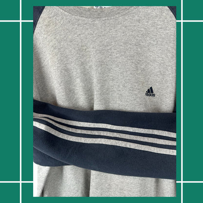 Vintage Adidas Striped Sleeve Crewneck