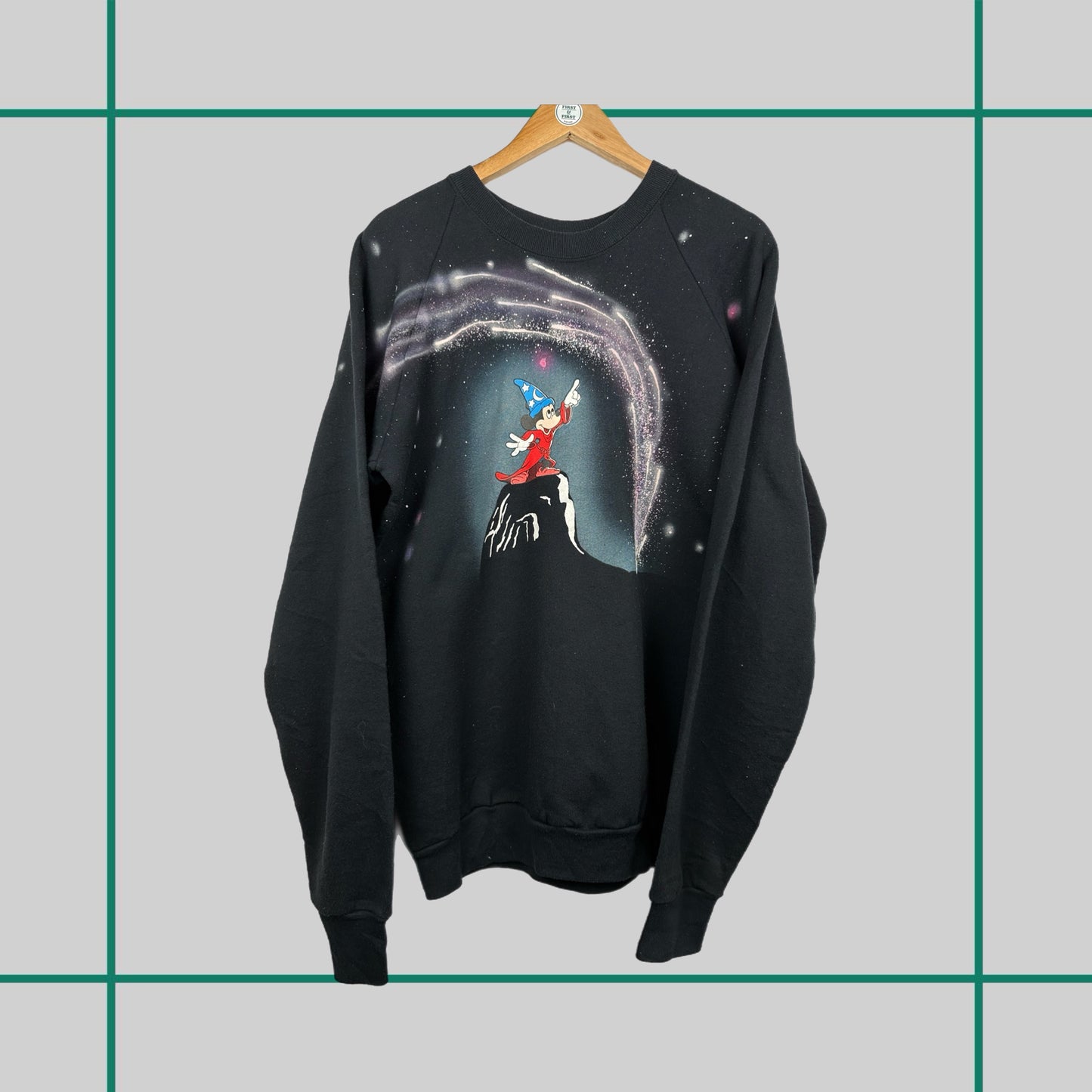 Vintage 90's Fantasia Mickey AOP Crewneck