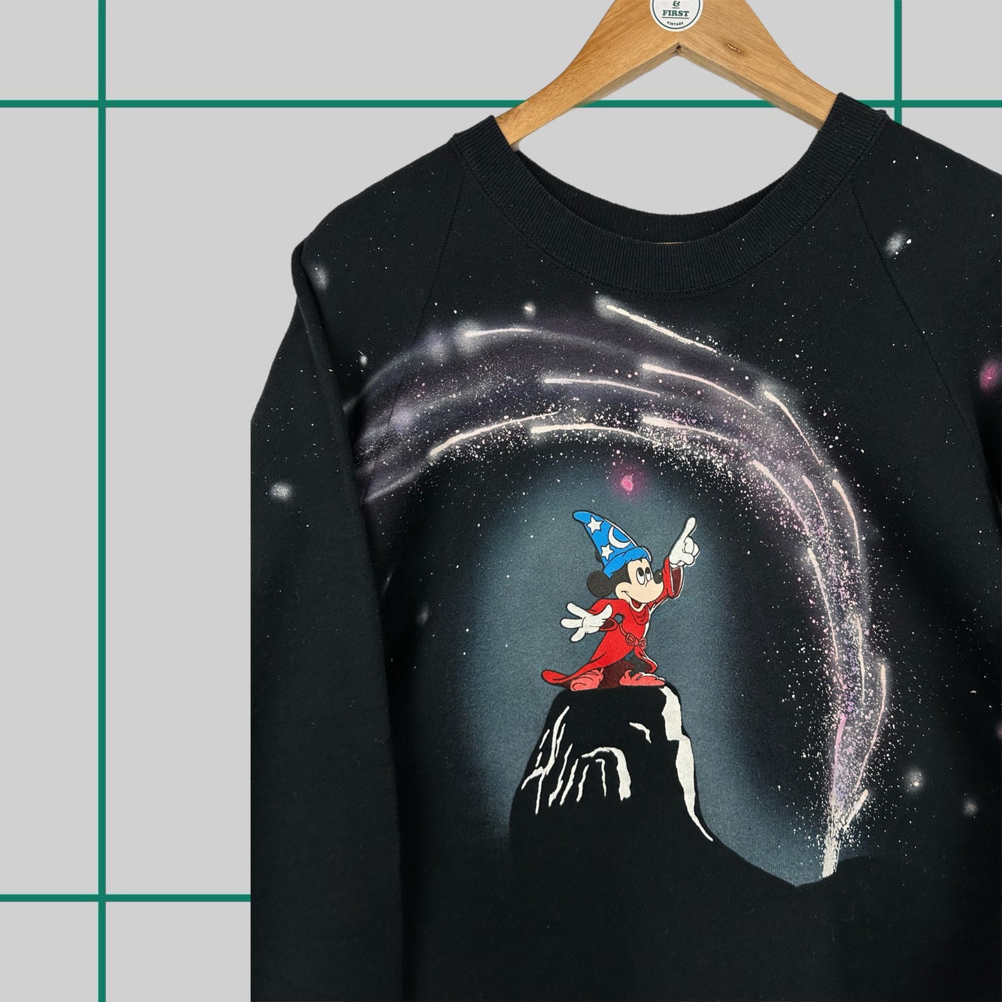 Vintage 90's Fantasia Mickey AOP Crewneck