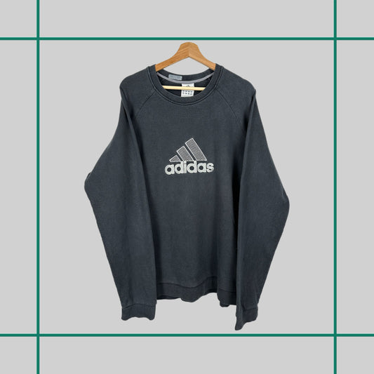 Vintage 00's Adidas Big Logo Black Crewneck
